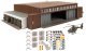 Hangar with Helicopter -- Kit - Main Hangar: 21-9/16 x 15-3/8 x 3-13/16′ 54.8 x 39 x 11.8cm, HO, Faller Gmbh 144111