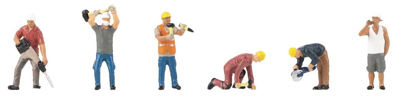 Construction Site Figures -- pkg(6), HO, Faller Gmbh 151694