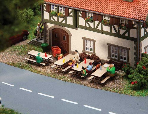 Laser-Cut Kit -- Picnic Benches pkg(4), HO, Faller Gmbh 180304
