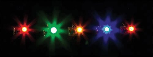 LEDs on Self-Adhesive PC Board Base -- Mixed Colors 12-16V AC or DC, PC Board Base pkg(5), All Scales, Faller Gmbh 180652