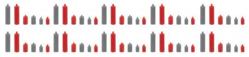 Gas Bottles -- pkg(60), HO, Faller Gmbh 180863