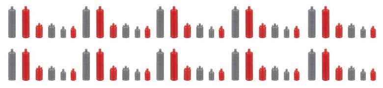 Gas Bottles -- pkg(60), HO, Faller Gmbh 180863