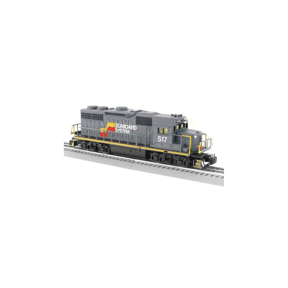EMD GP38 - 3-Rail w/LionChief Plus 2.0 Sound, Control & Smoke -- Seaboard System 517 (gray, yellow, red), O, Lionel 2534050