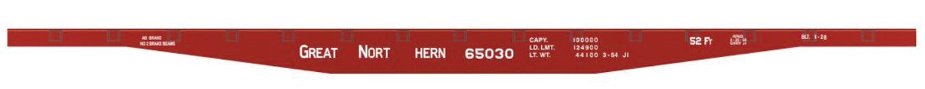 Railroad Decal Set -- Great Northern 53`6` 65000 Series Flatcar, N, Tichy Train Group 10009N