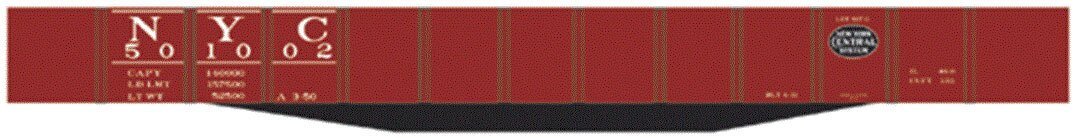 Railroad Decal Set -- New York Central USRA 46′ Gondola (black NYC System Logo), HO, Tichy Train Group 10037