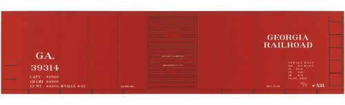 Railroad Decal Set -- Georgia Railroad 40′ Steel Single-Door Boxcar, N, Tichy Train Group 10061N