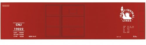 Railroad Decal Set -- Central Railroad of New Jersey 40′ 1-1/2 Door Steel Boxcar, N, Tichy Train Group 10106N