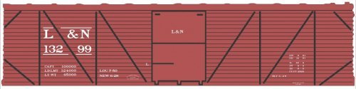 Railroad Decal Set -- Louisville & Nashville 40′ Single-Sheathed Wood Boxcar (Boxcar Red, No L, O, Tichy Train Group 10241O