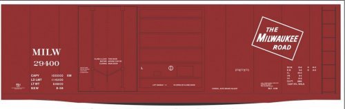 Railroad Decal Set -- Milwaukee Road 40′ Plug & Sliding Door Boxcar, N, Tichy Train Group 10256N