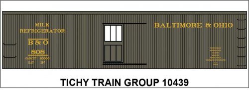 Railroad Decal Set -- Baltimore & Ohio Milk Refrigerator Car 2, HO, Tichy Train Group 10439