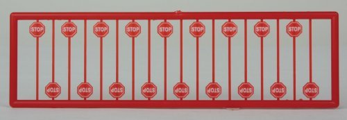 Modern Red Stop Signs -- pkg(18), N, Tichy Train Group 2612