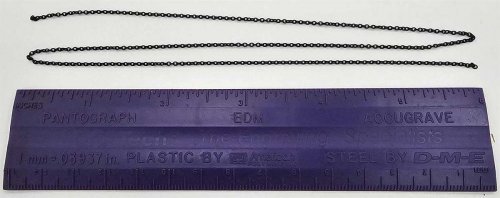 Blackened Brass Chain -- 23 Links Per Inch, 18′ 45.7cm Length, All Scales, Tichy Train Group 8336