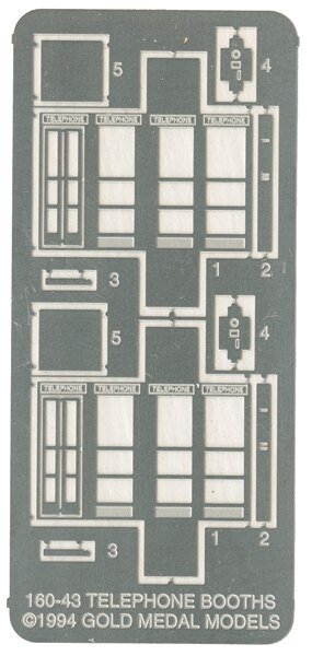 Telephone Booth -- Kit pkg(2), N, Gold Medal Models 16043