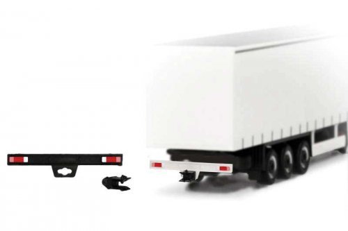 Trailer Bumper w/Coupling -- 2 Each White, Black, HO, Herpa Models 54515