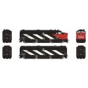 MLW FPA-4, FPB-4 Set - Sound and DCC -- Canadian National 6792, 6869 (Stripes, black, white, red, Noodle Logo), HO, Rapido Train