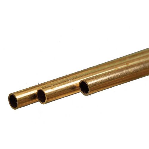 Round Brass Tube -- .2′ 5mm OD 0.45mm Wall x 300mm Long pkg(3), All Scales, K & S Engineering 9823