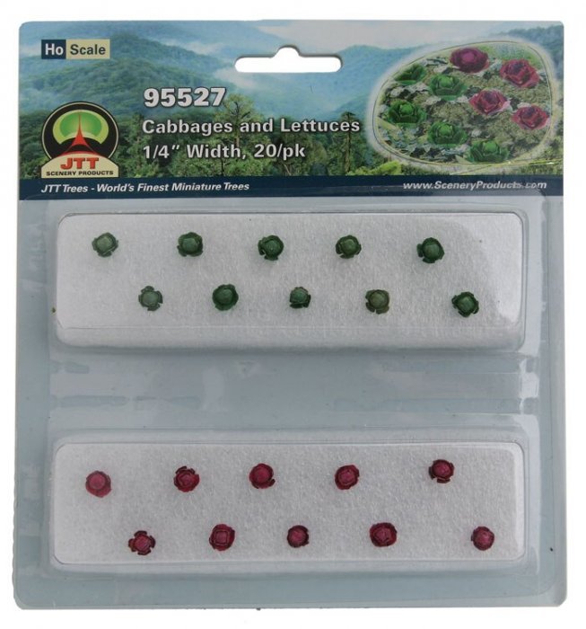 Cabbage & Lettuce -- 1/4′ .6cm Tall pkg(20), HO, JTT Miniature Tree 95527