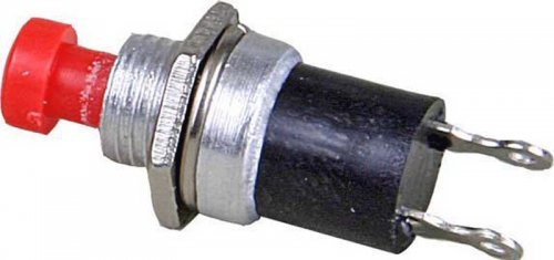 Single-Pole Single-Throw Push-Button Control Panel Switch - Quickie -- Red - Normal, All Scales, Kadee Quality Products 165