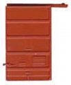 Replacement Doors Low Tackboard -- 6′ Five Panel Superior Red Oxide, HO, Kadee Quality Products 2207