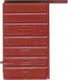 Replacement Doors High Tackboard -- 6′ 7-Panel Superior Doors (Red Oxide), HO, Kadee Quality Products 2210