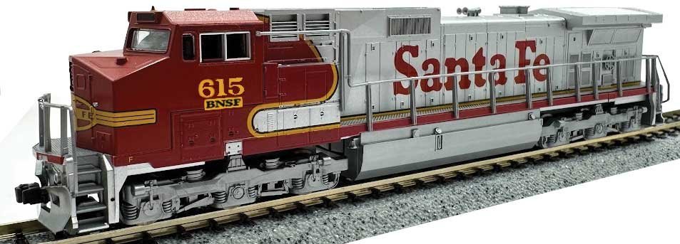 GE C44-9W - Standard DC -- BNSF Railway 667 (Ex-ATSF Patch Warbonnet, silver, red, Santa Fe Letter, N, Kato USA Inc 1763516