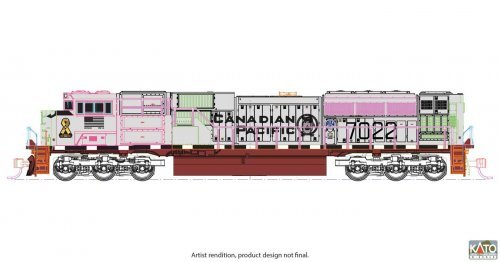 EMD SD70ACU - Standard DC -- Canadian Pacific 7022 (Military Heritage, Navy, gray, black, maroon, , N, Kato USA Inc 1768543