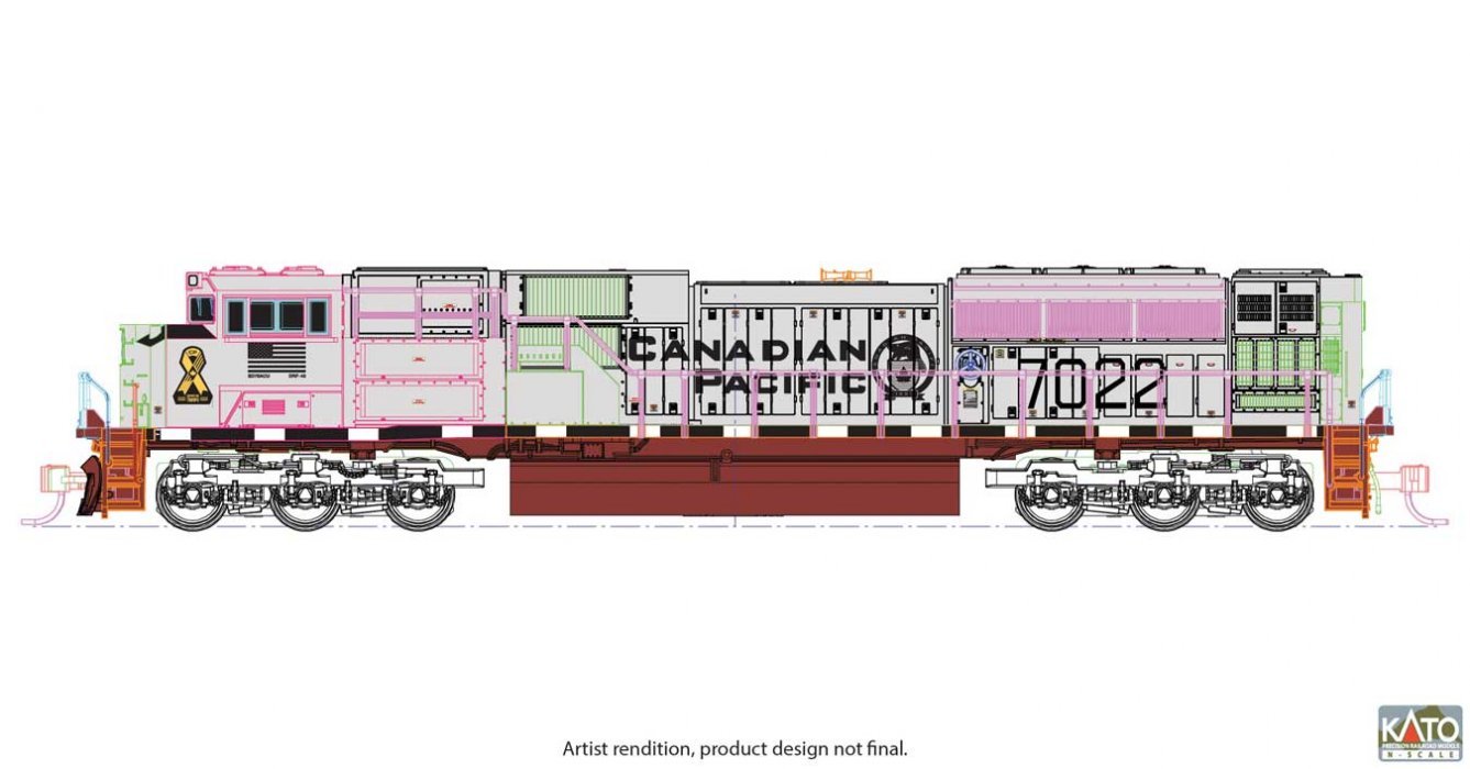 EMD SD70ACU - Standard DC -- Canadian Pacific 7022 (Military Heritage, Navy, gray, black, maroon, , N, Kato USA Inc 1768543