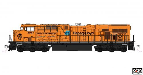 GE ES44AC GEVO - Standard DC -- Canadian Pacific 8781 (Hapag-Lloyd, orange, black, white), N, Kato USA Inc 1768961