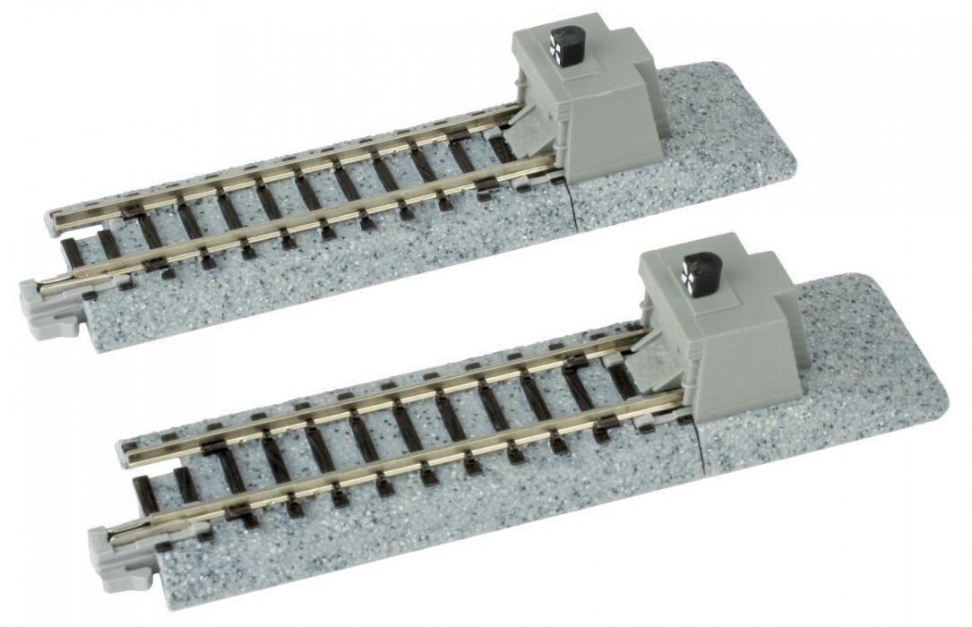 Straight Roadbed Bumper Track Section - Unitrack -- A Style - 2-7/16′ 62mm pkg(2), N, Kato USA Inc 20046