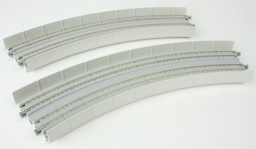 Unitrack CT Double-Track Superelevated Curve -- 45 Degrees, 15 & 16-3/8′ 38.1 & 41.4cm Radius, N, Kato USA Inc 20544