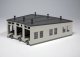 Three-Stall Concrete Roundhouse -- Kit - 7-7/8′ 20cm Deep, 10-Degree Stalls, N, Kato USA Inc 23240