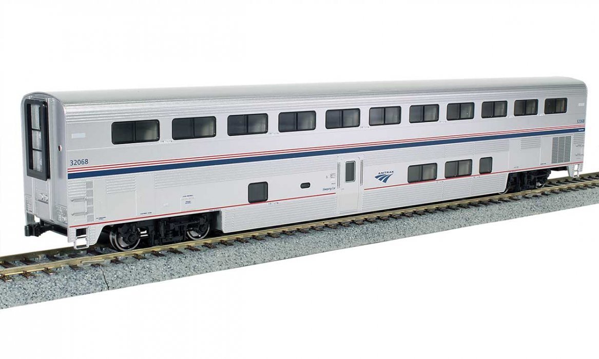 Superliner I Sleeper - Ready to Run -- Amtrak 32052 (Phase VI silver, blue, red), HO, Kato USA Inc 356089