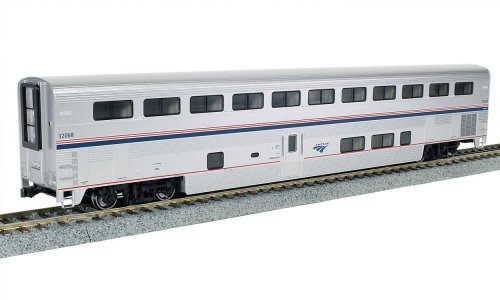 Superliner I Sleeper- Lighted - Ready to Run -- Amtrak 32052 (Phase VI silver, blue, red), HO, Kato USA Inc 3560891