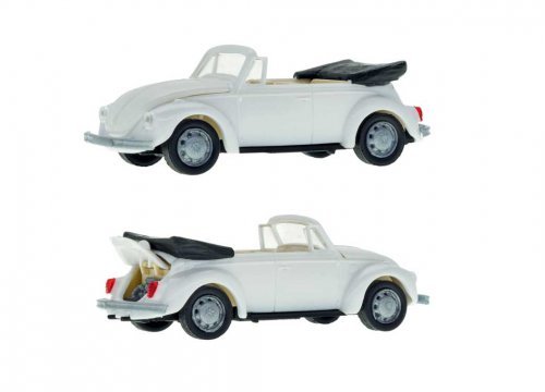1970-1972 Volkswagen Old-Style Beetle Type 11 1302 Convertible - Kit -- Top Down (white), HO, Kibri 11229