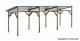 Wood Carport Shelter -- Kit - 19.3 x 6.5 x 6.8cm, HO, Kibri 38349