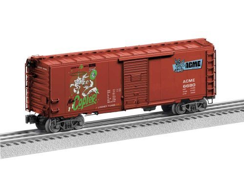 PS-1 40′ Boxcar - 3-Rail - Ready to Run -- ACME Looney Tunes 6680 (Mini Copter, Boxcar Red, green, blue), O, Lionel 2426680