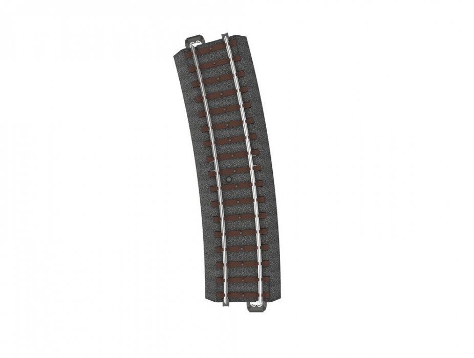 C-Track 3-Rail -- R3 Curved, 20 1/4′ 515mm Radius, 15 Degrees, HO, Marklin, Inc 24315