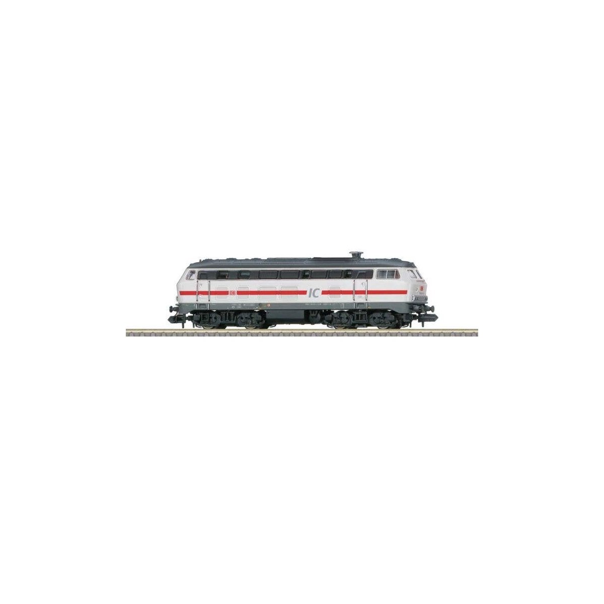 Class 218 Diesel - Sound and DCC - Minitrix -- German Railroad DB AG 218 341-6 (Era VI, IC Scheme, white, gray, red), N, Trix 16