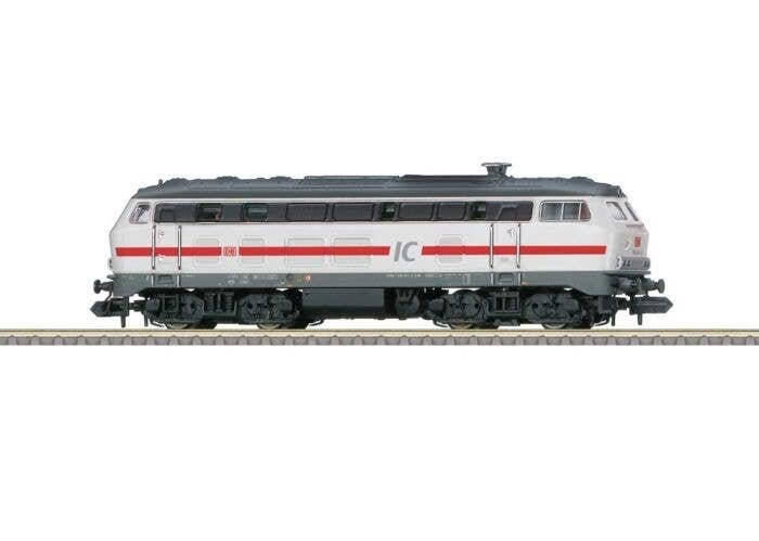 Class 218 Diesel - Sound and DCC - Minitrix -- German Railroad DB AG 218 341-6 (Era VI, IC Scheme, white, gray, red), N, Trix 16