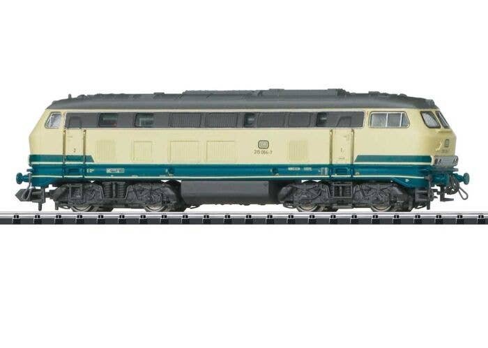 Class 215 Diesel - Sound and DCC-SX - Minitrix -- German Federal Railroad DB 215 064-7 (Era IV 1985, ivory, Ocean Blue), N, Trix
