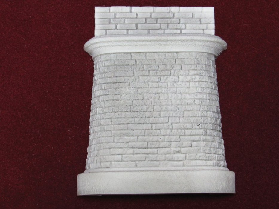 Bridge Abutment w/Separate Retaining Wall -- Quarry Dressed Granite w/Round Corners 5 , HO, Pre-Size Model Specialities 152