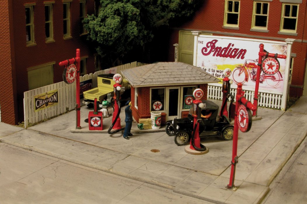 J. Burke Filling Station -- Laser-cut Kit, HO, Monroe Models 2218