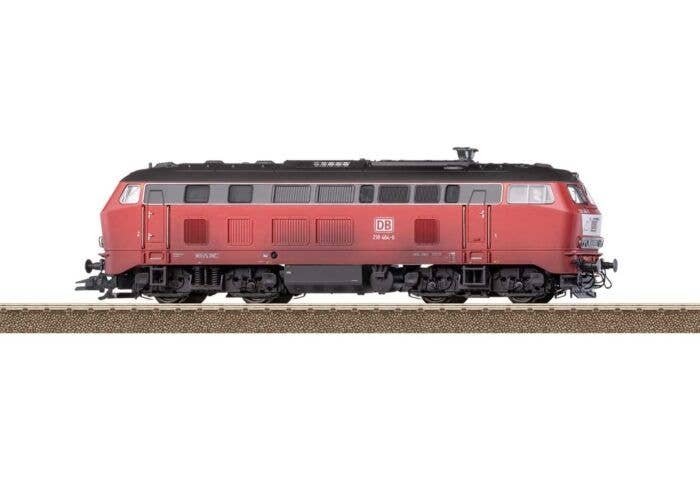 Class 218 Diesel Hydraulic - Sound and DCC -- German Railroad DB AG 218 464-6 (Era V 1999, Weathered, red, gray), HO, Trix 22487