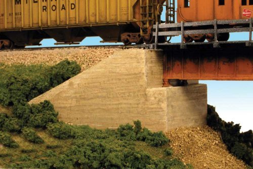 Bridge Abutment - Kit 1 Pair -- Fits Micro-Engineering Deck Girder Bridge, HO, Monroe Models 556