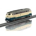 Class 218 Diesel - Sound and DCC -- German Federal Railroad DB 218 401-8 (Era IV 1976, ivory, Ocean Blue), HO, Trix 22431