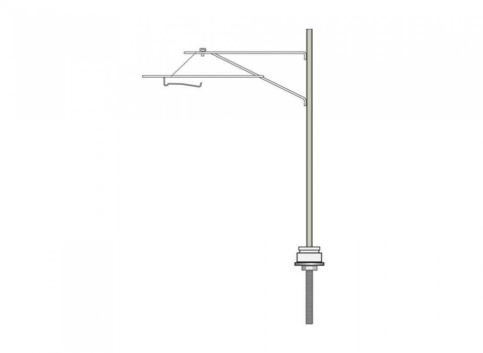 Catenary System Mast -- With Registration Arm, HO, Peco LC110