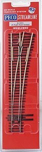 North American-Style Code 83 5 Turnout - Streamline -- Right Hand, Insulfrog, HO, Peco SL8351