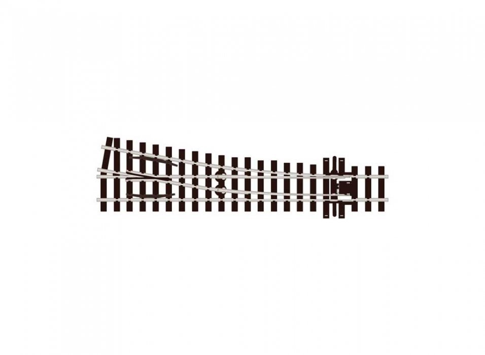 HOm (12mm Meter Gauge) Code 75 Nickel Silver Medium Radius Electrofrog Turnout -- Right Hand, HO, Peco SLE1495