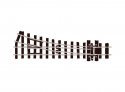 HOe (HOn2-1/2 HOn30`) Narrow Gauge Turnout w/Code 80 Rail -- 12` Radius, Right-Hand, HOn30, Peco SLE491