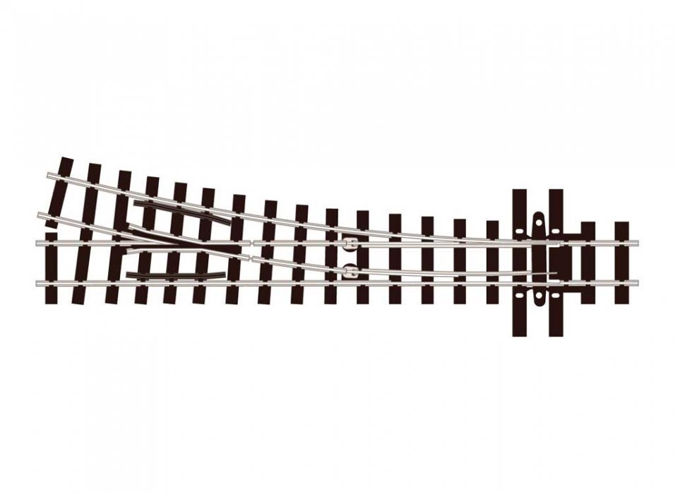 HOe (HOn2-1/2 HOn30′) Narrow Gauge Electrofrog Turnout w/Code 80 Rail -- Right Hand, HOn30, Peco SLE495
